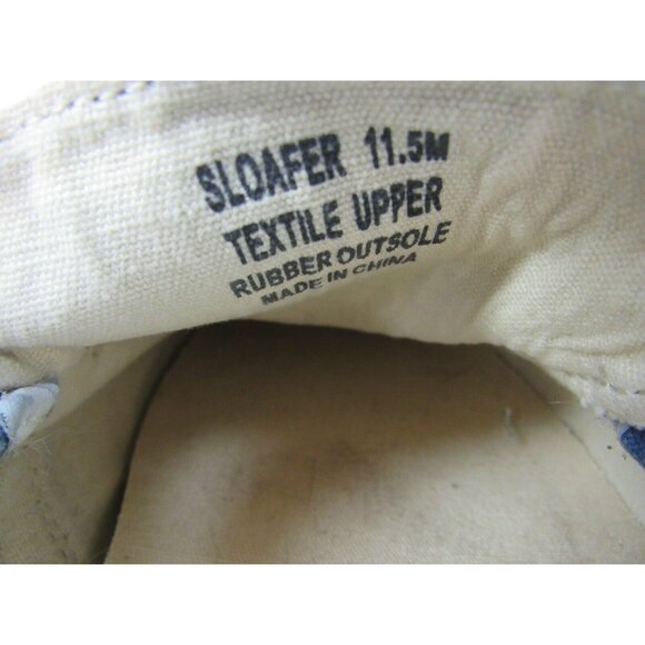 Johnnie O Mens Slip On Loafer Shoes 11.5 Blue White Canvas - Picture 4 of 6